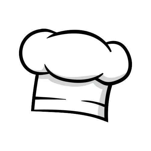 black outline of chefs hat